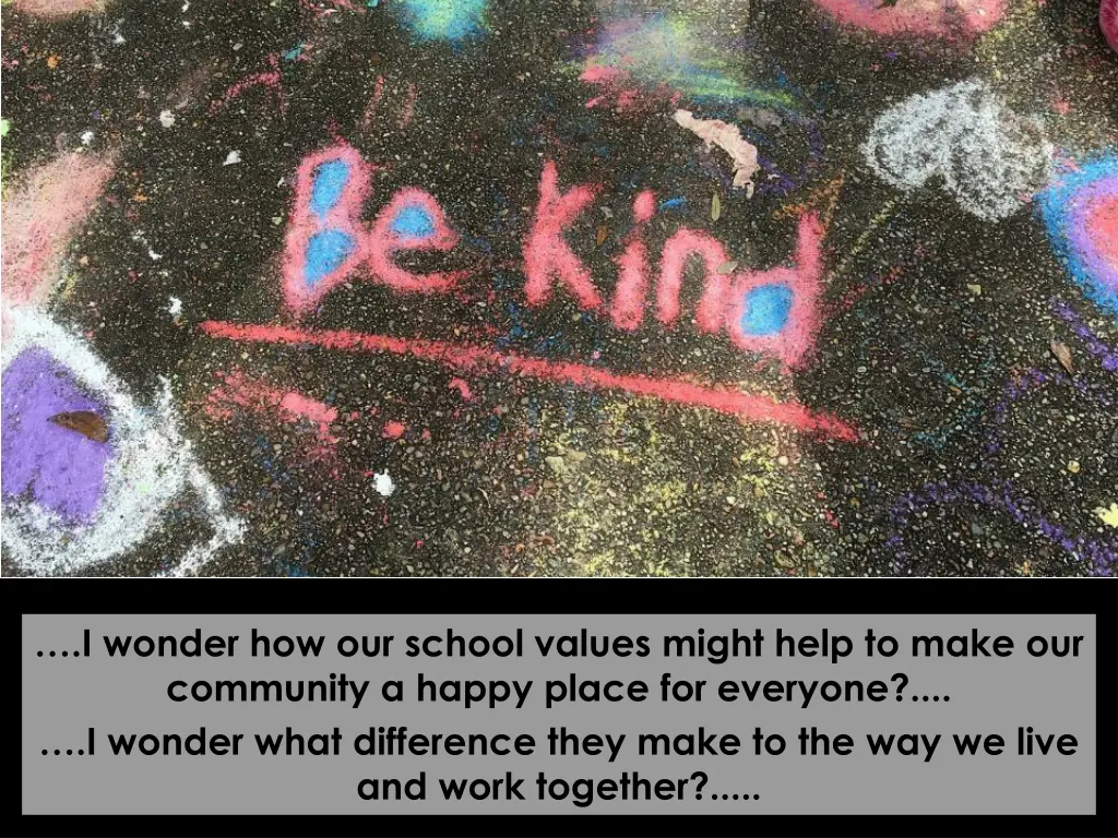 i wonder how our school values might help to make