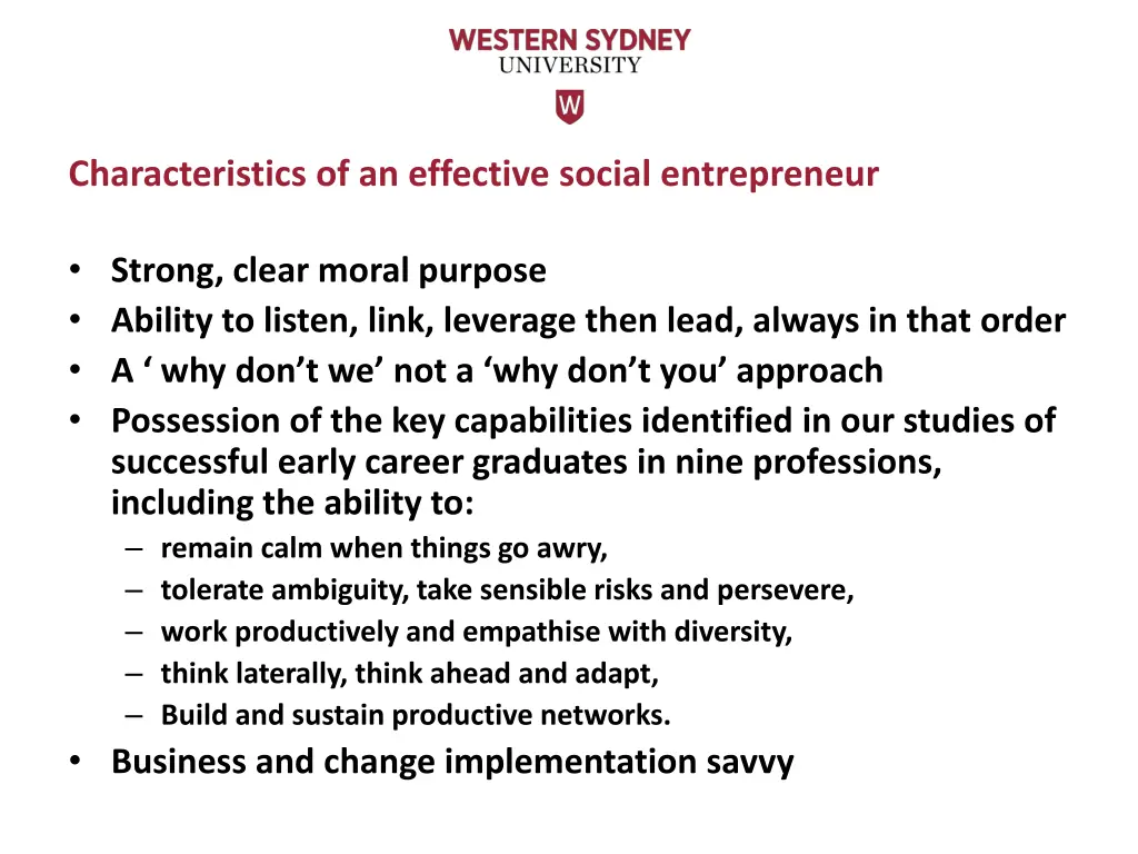 characteristics of an effective social