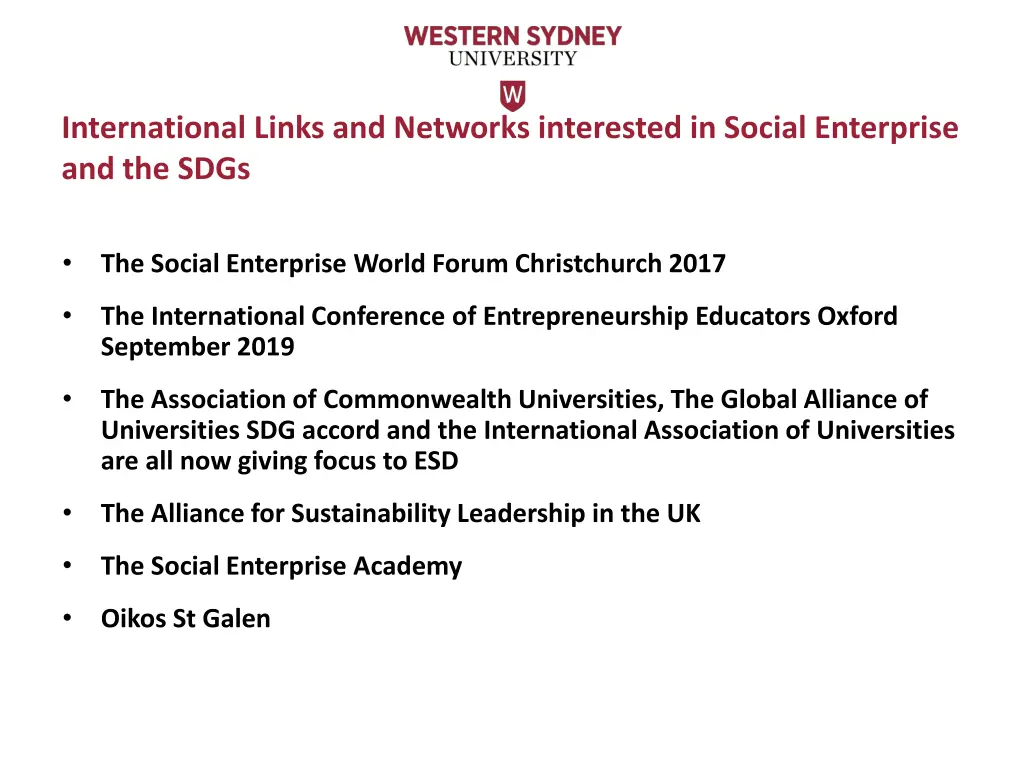 international links and networks interested