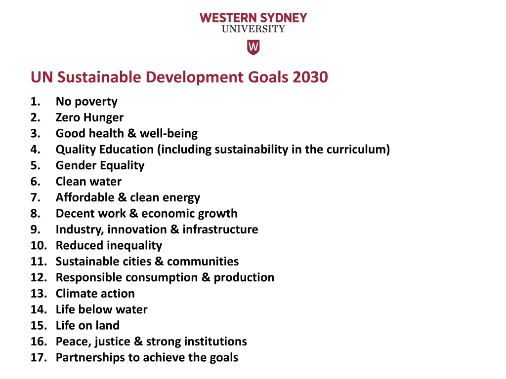 un sustainable development goals 2030