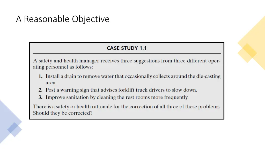 a reasonable objective 1