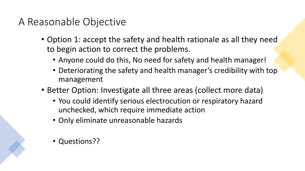 a reasonable objective 2