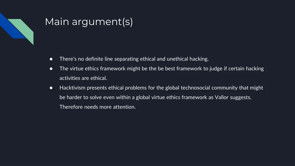main argument s