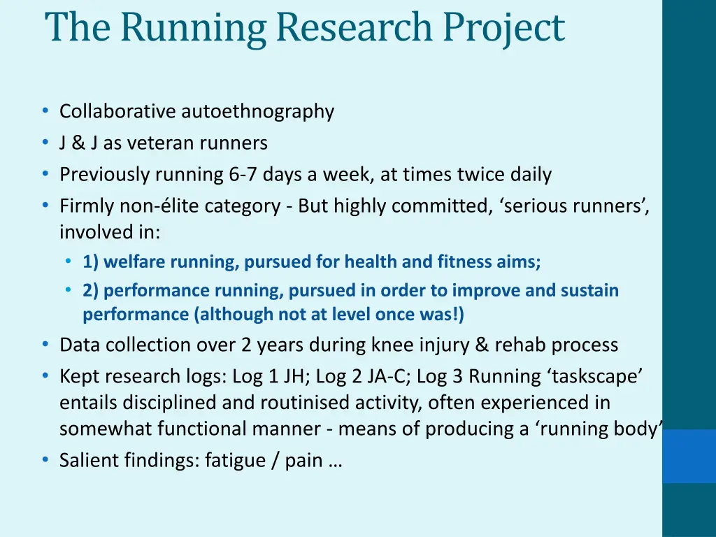 the running research project