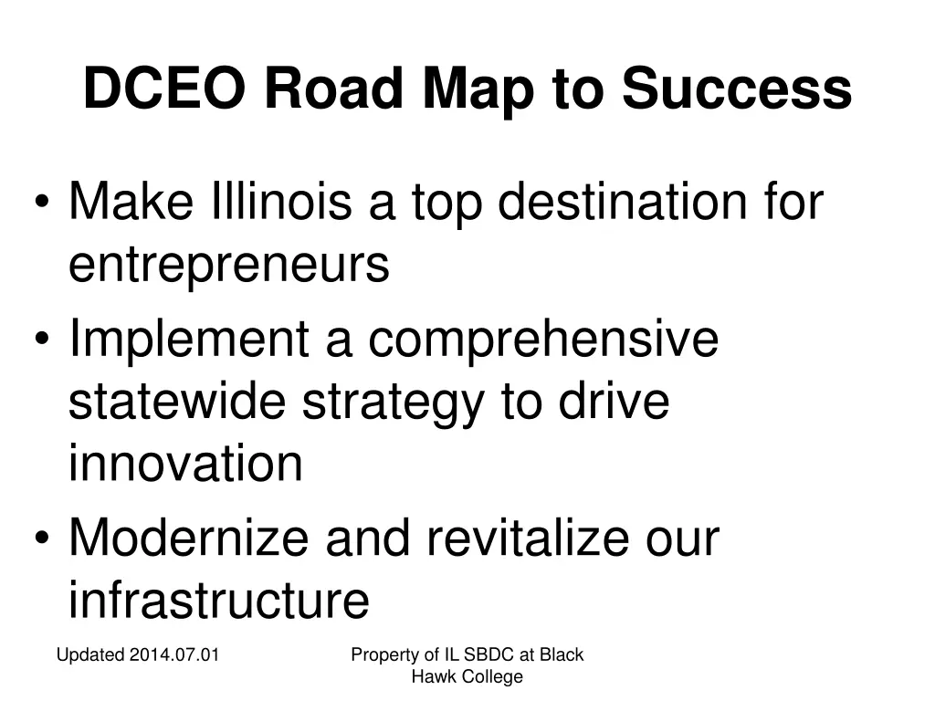 dceo road map to success 2