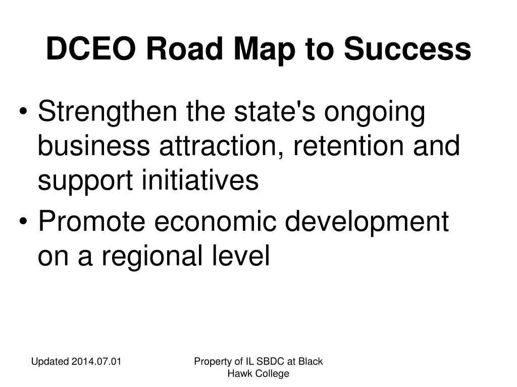 dceo road map to success