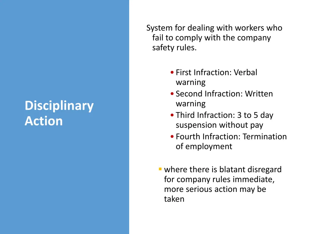 system for dealing with workers who fail