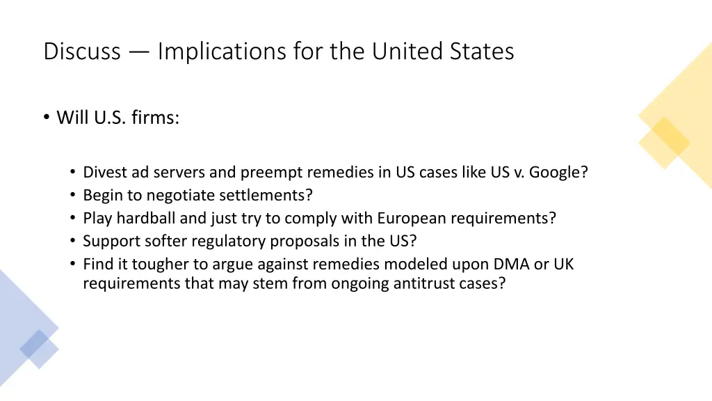 discuss implications for the united states