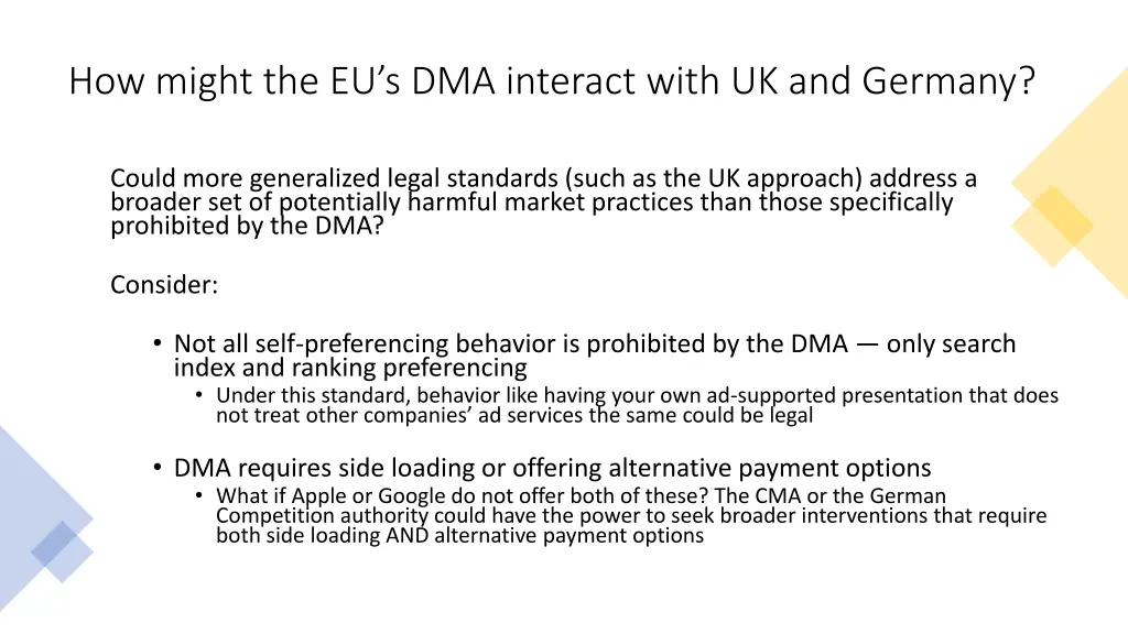 how might the eu s dma interact with