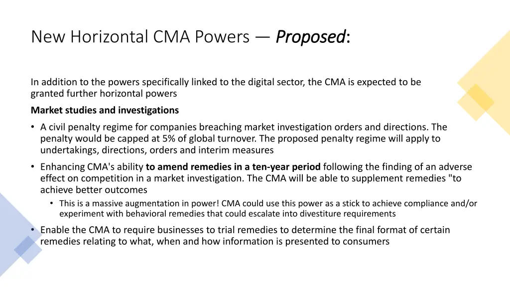 new horizontal cma powers proposed