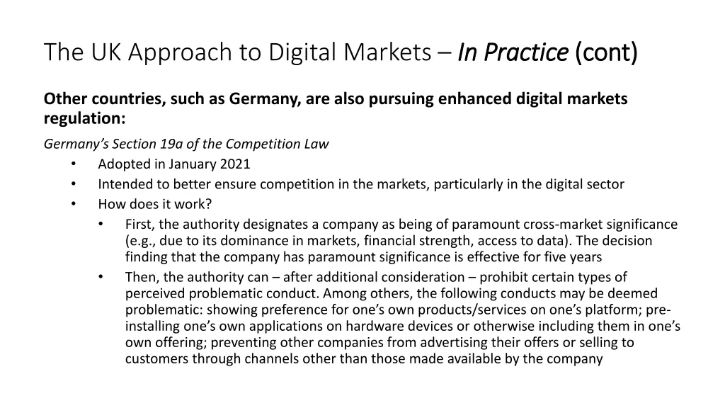 the uk approach to digital markets in in practice 1