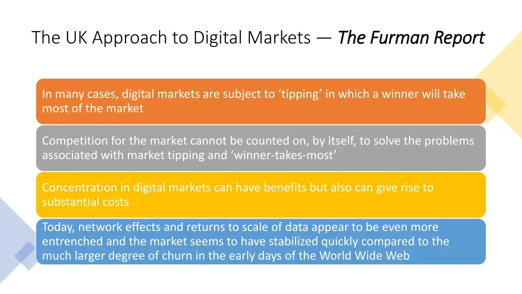 the uk approach to digital markets the furman