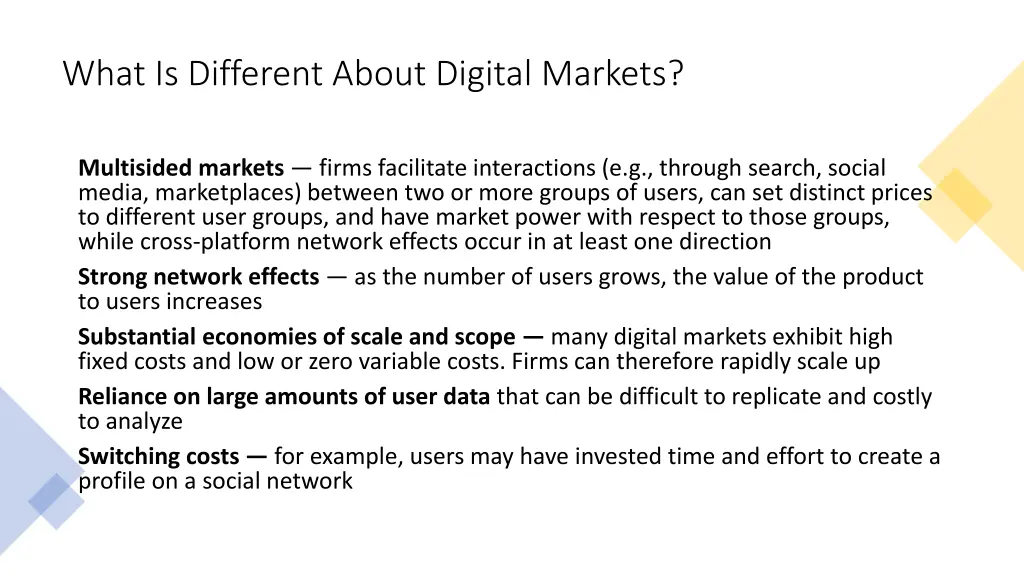 what is different about digital markets