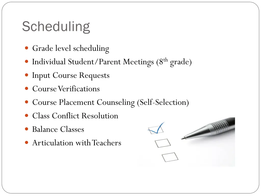 scheduling
