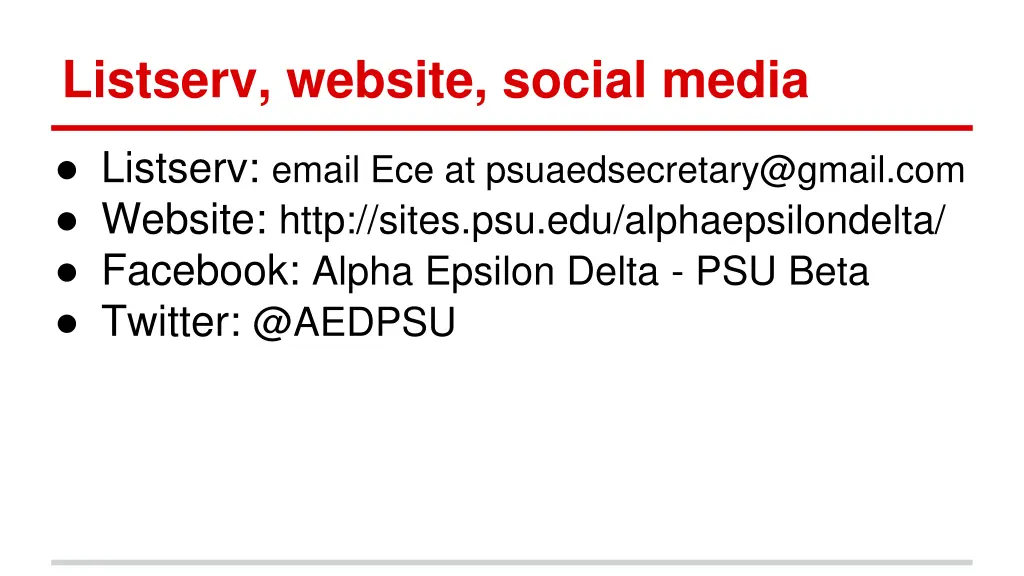 listserv website social media