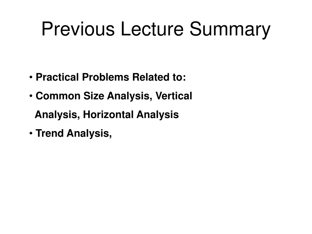 previous lecture summary