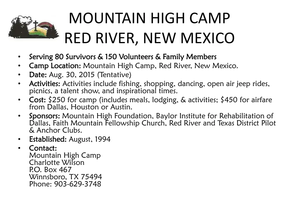 mountain high camp red river new mexico