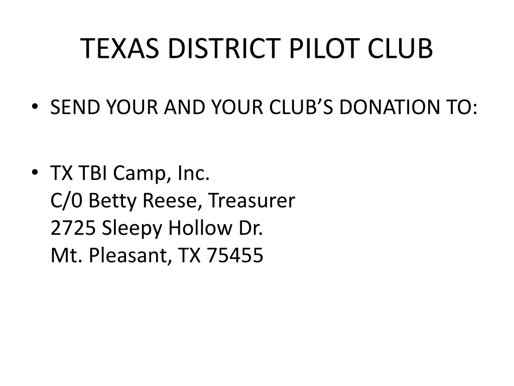 texas district pilot club