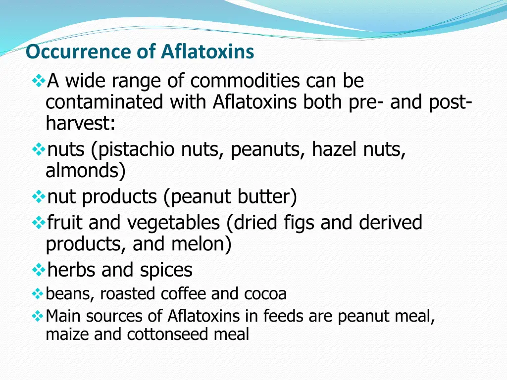 occurrence of aflatoxins a wide range