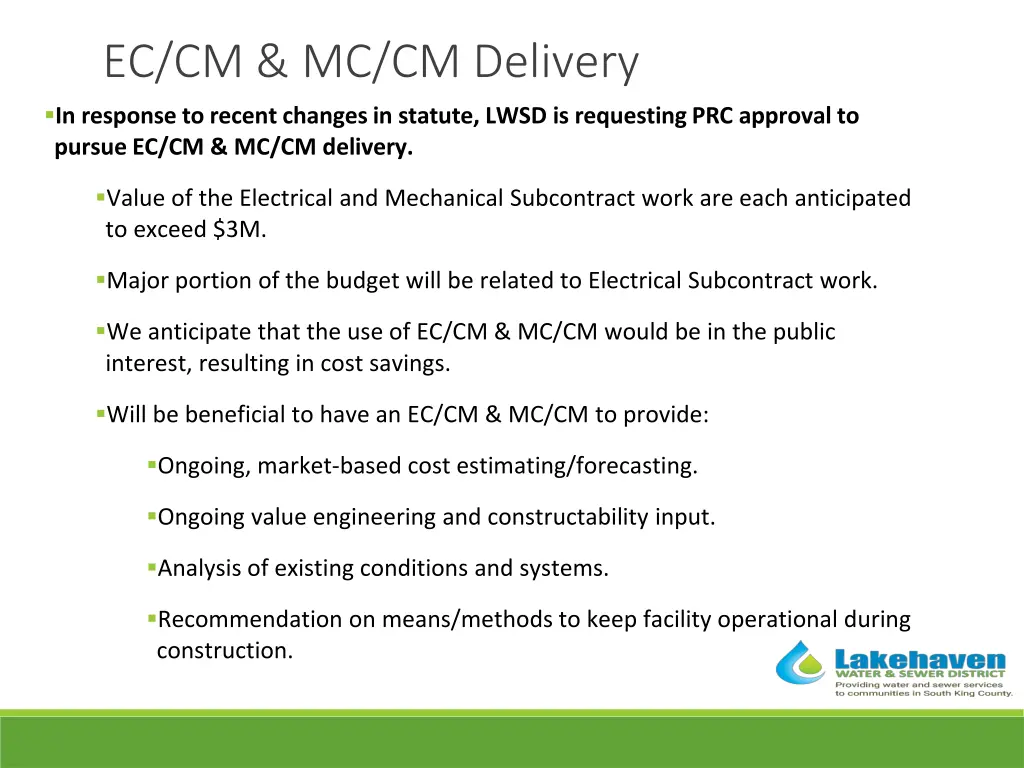 ec cm mc cm delivery in response to recent