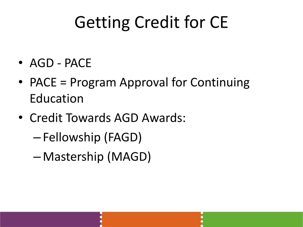 getting credit for ce 2