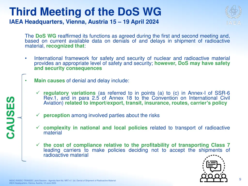third meeting of the dos wg iaea headquarters 1