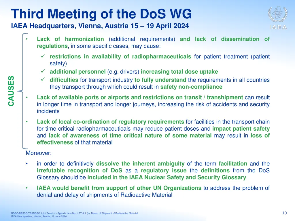 third meeting of the dos wg iaea headquarters 2