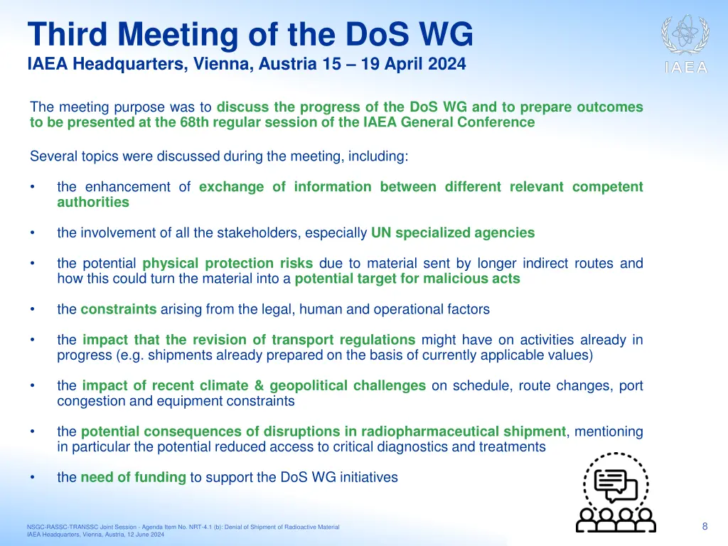 third meeting of the dos wg iaea headquarters