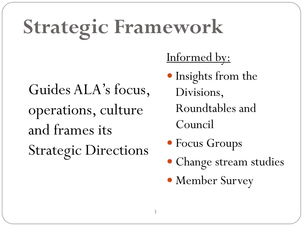 strategic framework