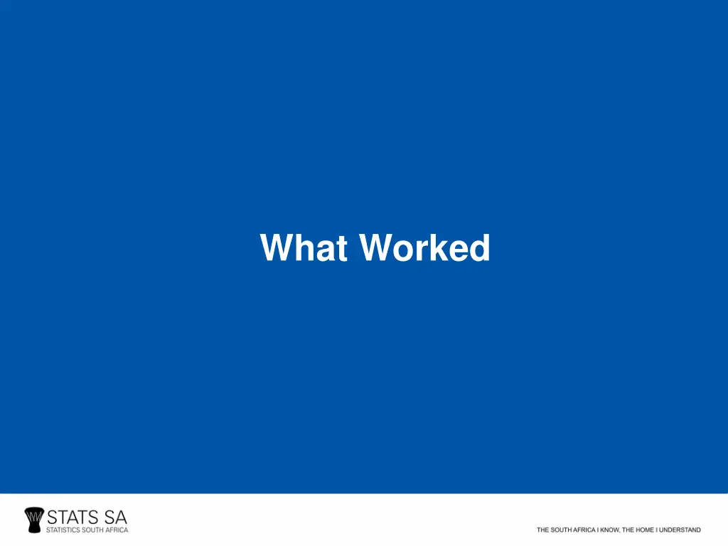 what worked