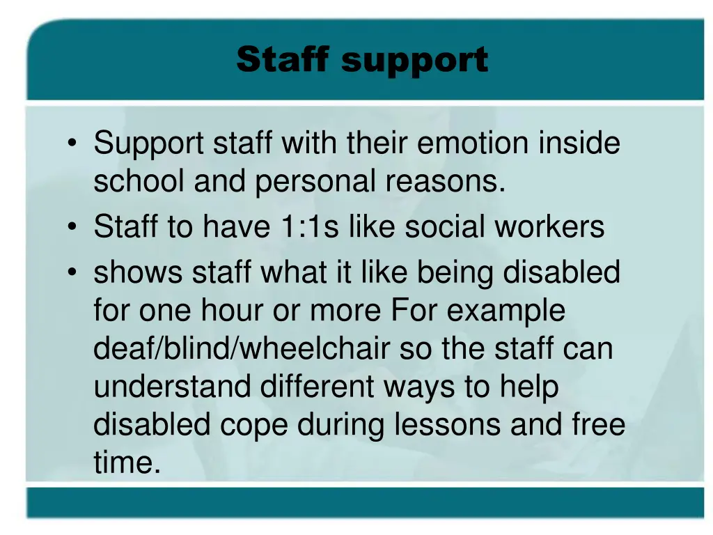 staff support
