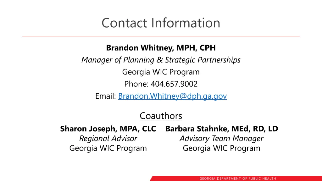contact information