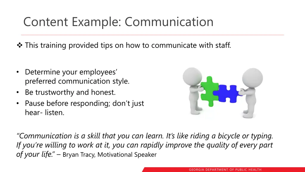 content example communication