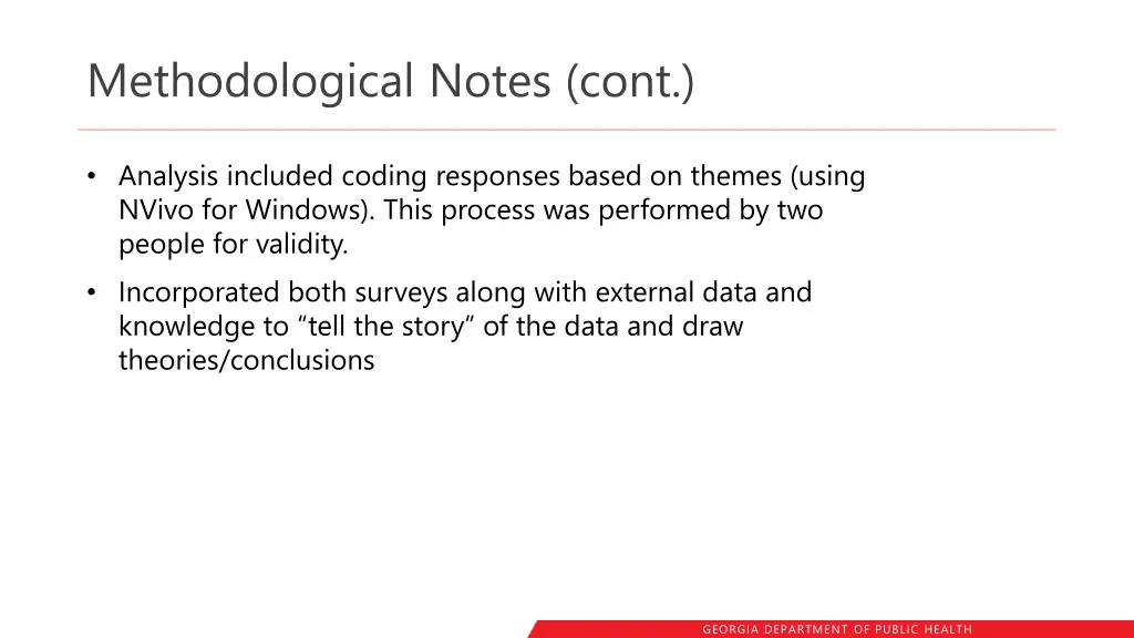 methodological notes cont