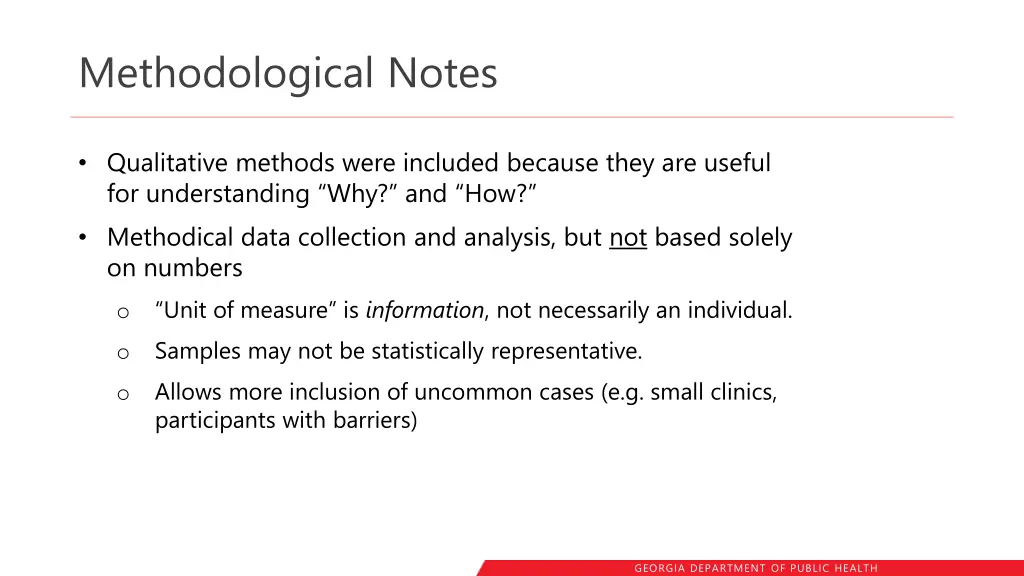 methodological notes