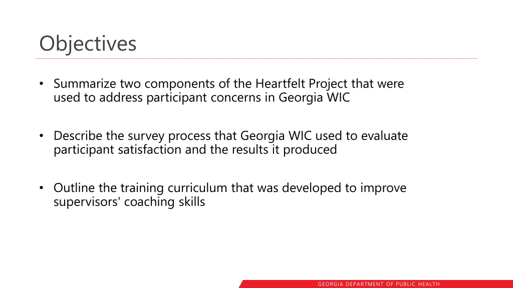 objectives