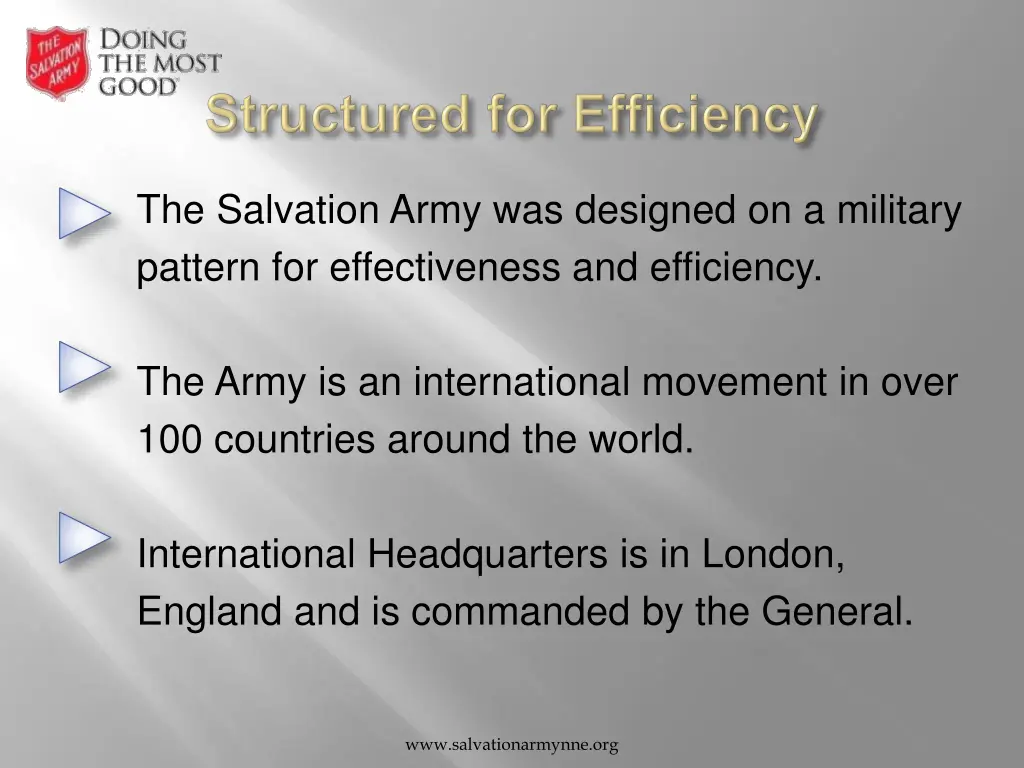 the salvation army was designed on a military