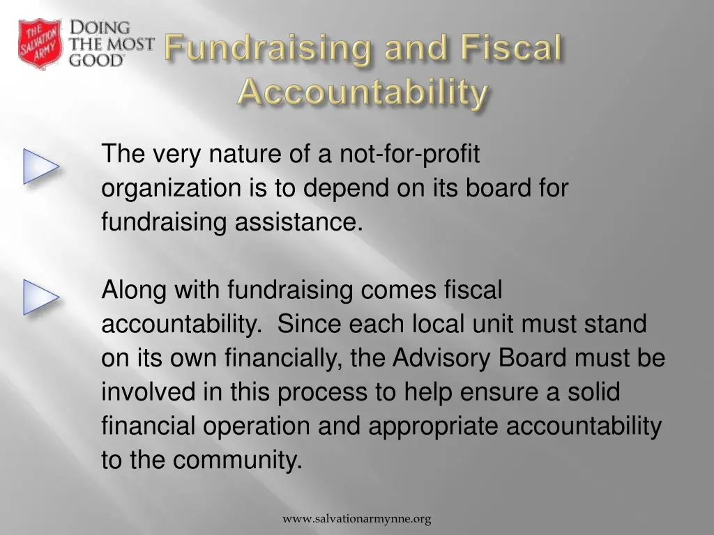 the very nature of a not for profit organization