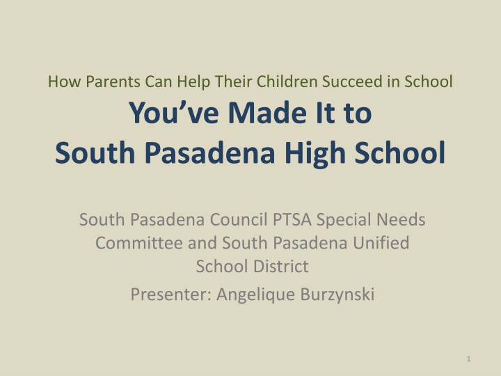 how parents can help their children succeed