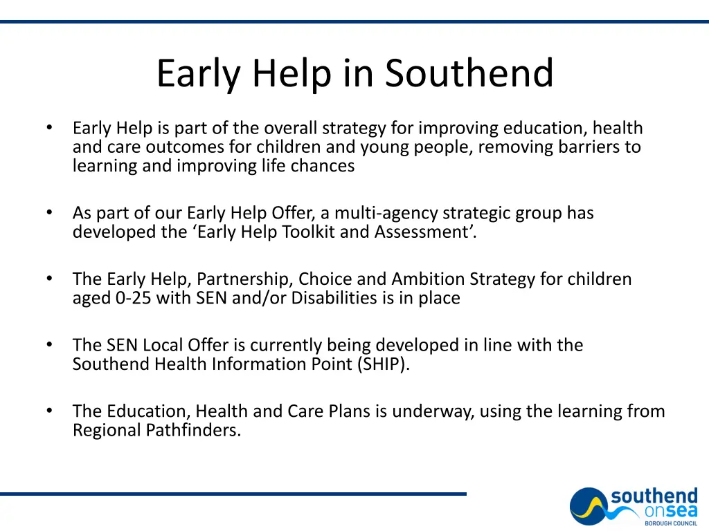 early help in southend