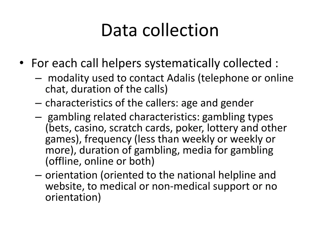 data collection