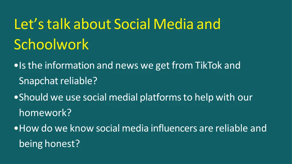 let s talk about social media and schoolwork