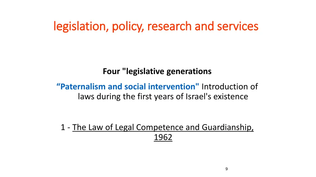 legislation policy research and services