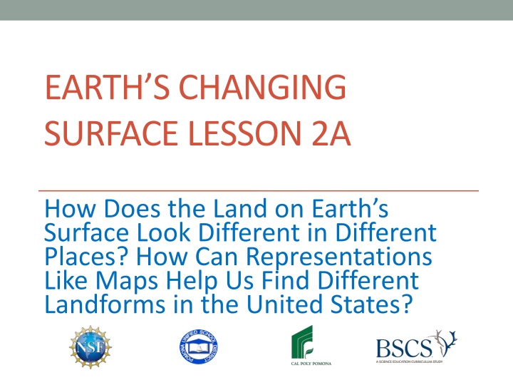 earth s changing surface lesson 2a