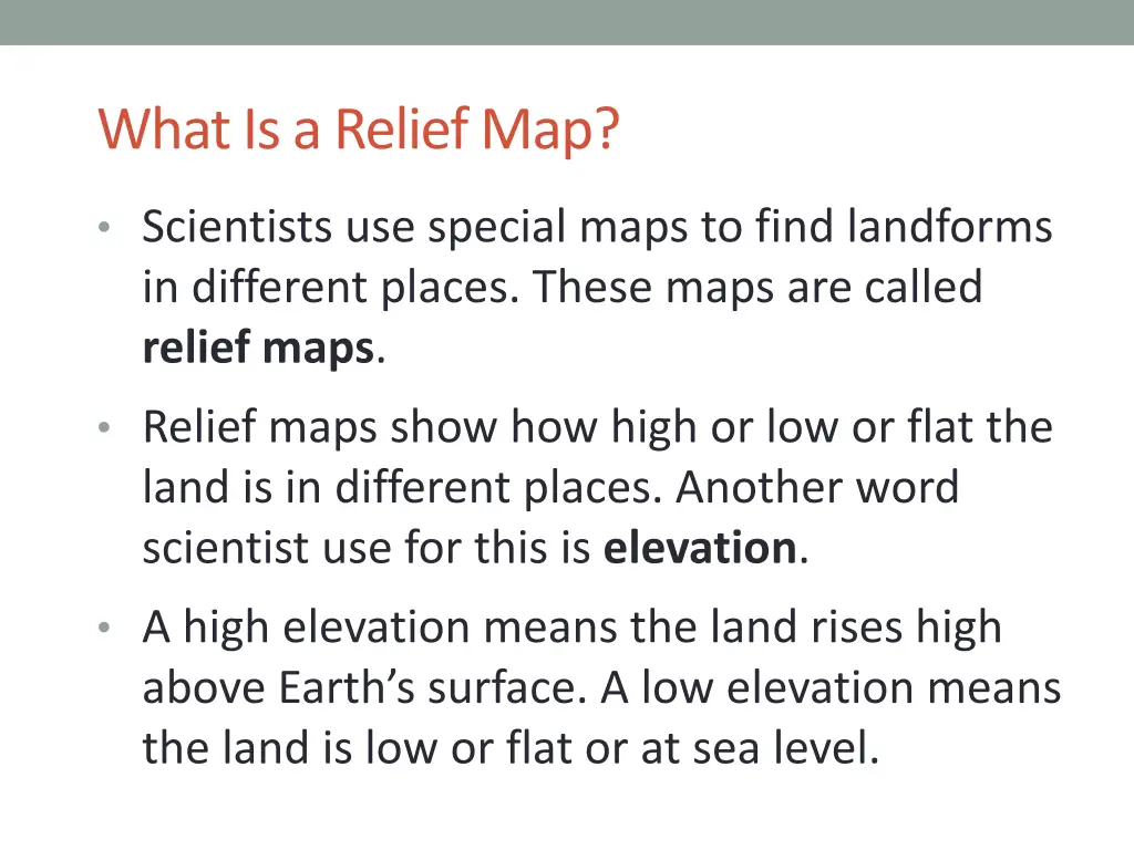 what is a relief map