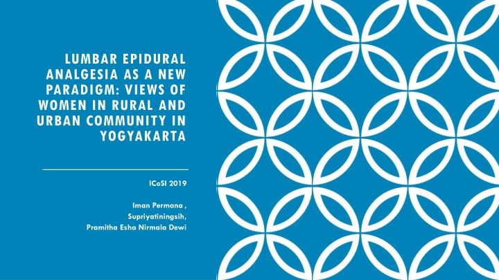 lumbar epidural analgesia as a new paradigm views