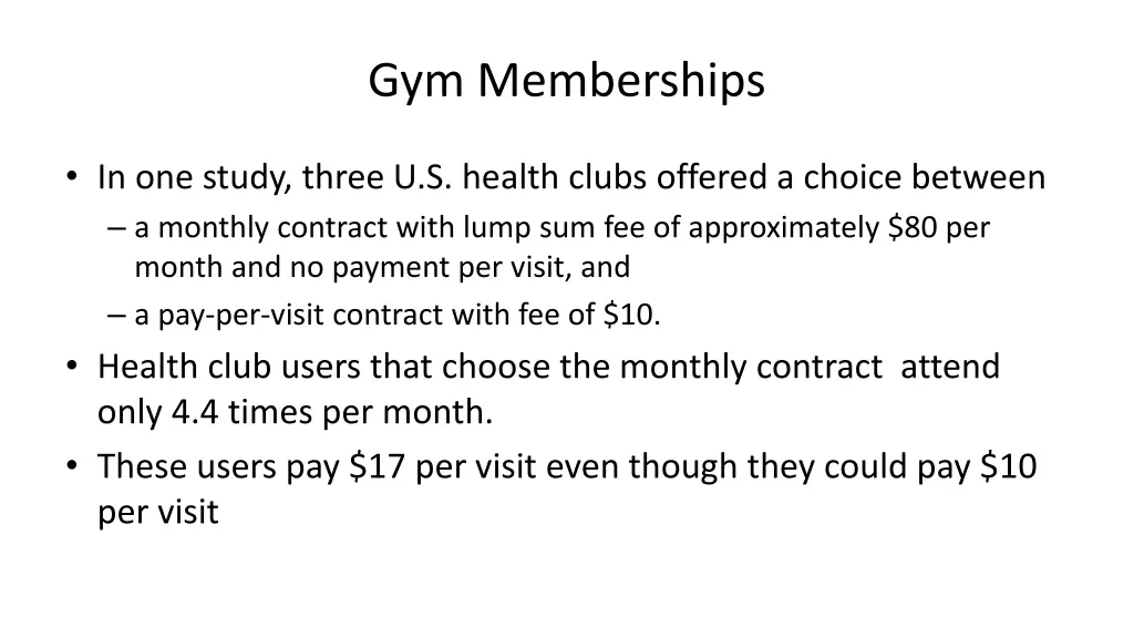 gym memberships