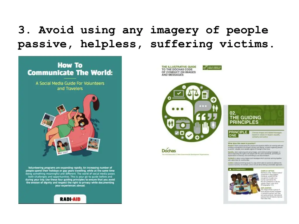 3 avoid using any imagery of people passive