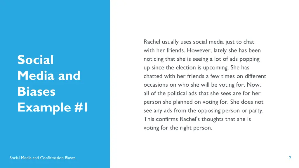 rachel usually uses social media just to chat