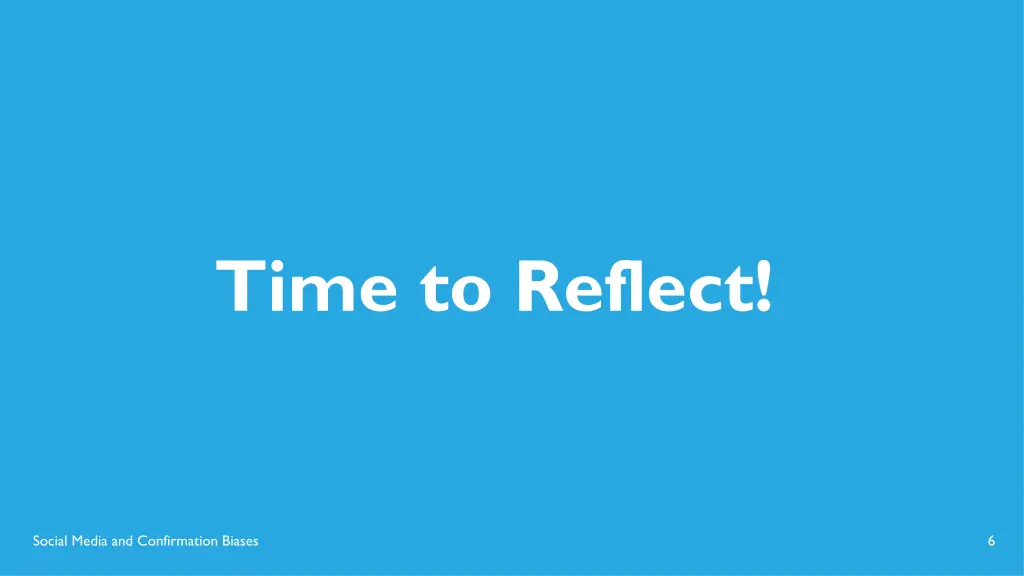 time to reflect